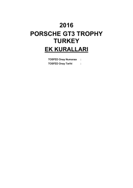 2016 PORSCHE GT3 TROPHY TURKEY