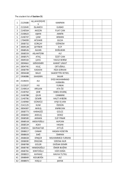 The student list of Section 31 1 2125680 ALLAHVERDIYE V