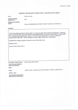 15.05.2015 Zeynel Abidin Erdaloglu Pay Satisi - SAN