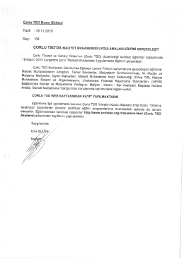 çorlu tso`da maliyet muhasebesi uygulamaları eğitimi gerçekleşti