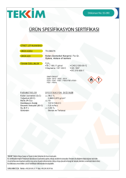 T E M D&ouml;k&uuml;man NO. 55-090 &Uuml;R&Uuml;N SPESİFİKASYON