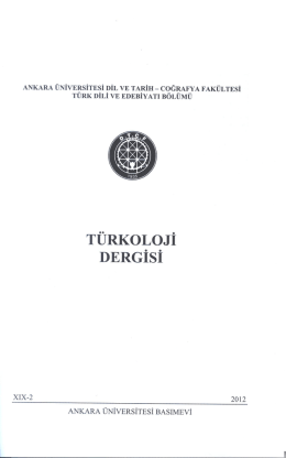Türkoloji Dergisi - Ankara Üniversitesi Dil ve Tarih