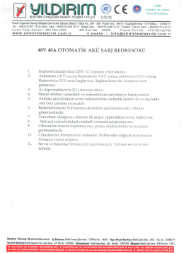 Otomatik Akü Şarj Redresörü Kullanım Kılavuzu