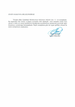 zemin ile ilgili veriler