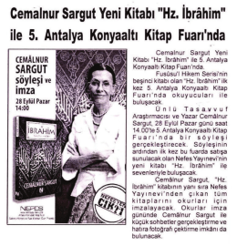Antalya Kitap Fuarı`na Hz. İbrahim eseriyle katılan