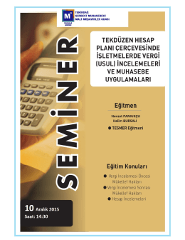 vergi incelemeleri eğitimi (10.12.2015)