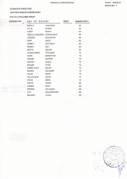 staj ııı sınav sonu&ccedil;ları 12.06.2015 15:53:11