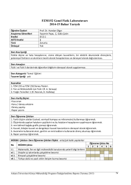 FZM152 Genel Fizik Laboratuvarı