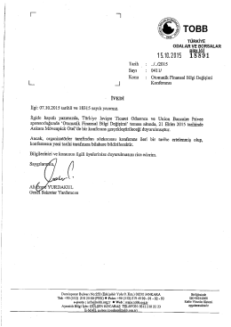 15.10.2015 išs ı - Eskişehir Ticaret Borsası