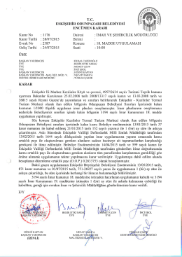 T.C. ESKİŞEHİR oDUNPAzARI BELEDİYESİ ENC&Uuml;MEN KARARI