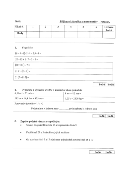 Test Matematiky č. 3