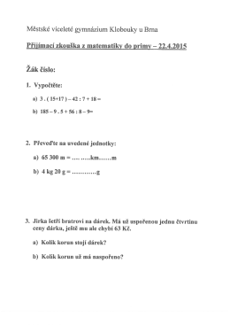 Zadání matematiky 2015