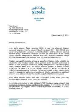 Dopis MMR Ing. Karle Šlechtové