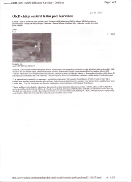 OKD chce rozšířit těžbu