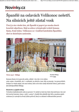 Novinky.cz Spaněl&eacute; na oslav&aacute;ch Velikonoc ne&scaron;etř&iacute;.