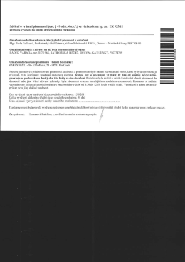 určeno k vyvěšení na úřední desce Snudního exekutora Oznařellí