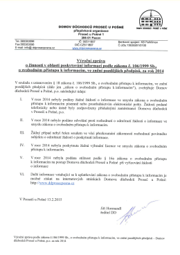 Výroční zpráva za rok 2014