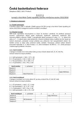 Rozpis MČR minižactva U13 - Česká Basketbalová Federace