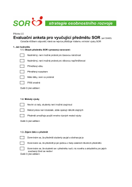 Evaluační anketa pro vyučující předmětu SOR