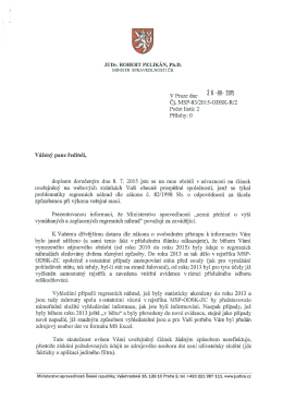 dopis od ministra spravedlnosti JUDr. Roberta