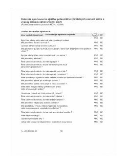 Dotazník sportovce - MUDr.Tereza Nováčková