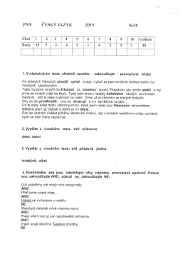 PNN ČESK&Yacute; JAZYK 2015 K&oacute;d: