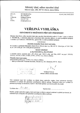 oznámení o možnosti převzít písemnost