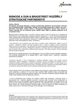 Bisnode a Dun & Bradstreet rozšířily strategické partnerství | tisková