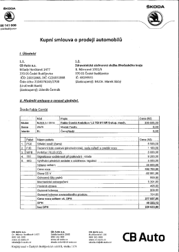 Kupní smlouva - Zdravotnická záchranná služba Jihočeského kraje