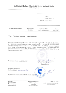 Základní škola a Mateřská škola Krásný Dvůr