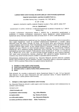 Zápis VH 9.12.2015 - Imperial nemovitostní, uzavřený investiční fond