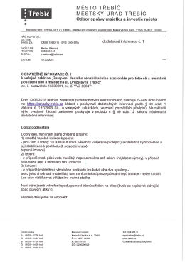 dodatečn&aacute; informace č. 1