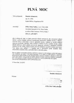 PLNÁ MOC - AGROKLAS Staré Sedliště as
