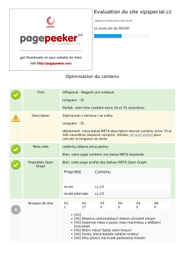 Evaluation du site vipspecial.cz