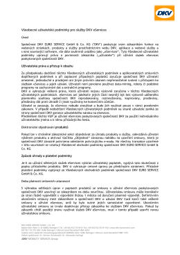 všeobecné podmínky užívání - DKV EURO SERVICE GmbH + Co. KG