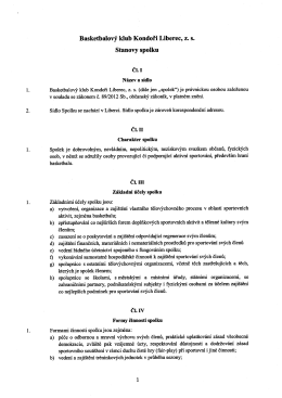 Stanovy klubu - BK Kondoři Liberec