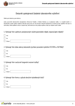 Dotazník spokojenosti žadatele laboratorního vyšetření