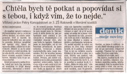 „Chtěla bych tě potkat a popovídat si