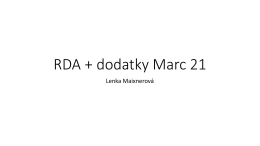 RDA + dodatky Marc 21