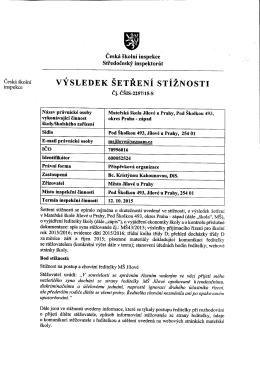 potvrzuje Česká školní inspekce