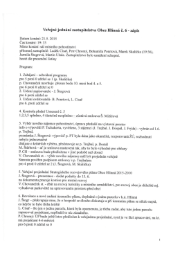 Veřejné jednání zastupitelstva Obce Hlinná č. 6 ~ zápis