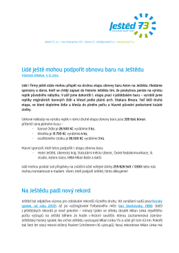 4.12.2014 Nový rekord Ještědu, obnova baru pokračuje