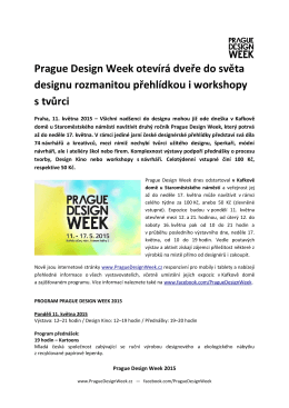 Prague Design Week otevírá dveře do světa designu rozmanitou