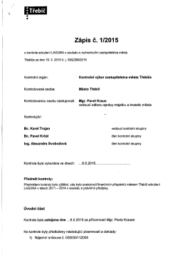 Zápis z kontroly sdružení LAGUNA