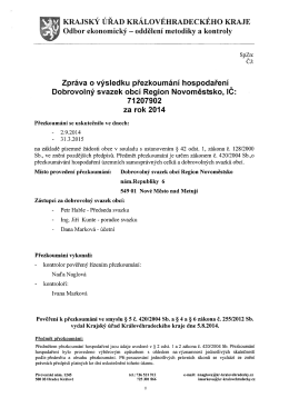 Zprava o kontrole DSO 2014