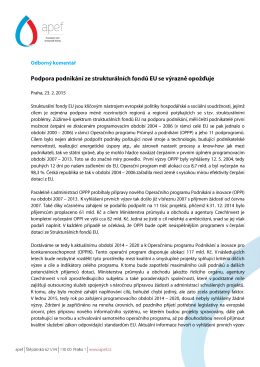 Odborn&yacute; koment&aacute;ř Podpora podnik&aacute;n&iacute;ze struktur&aacute;ln&iacute;ch fondů EU se