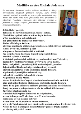 Modlitba za otce Michala Jadavana