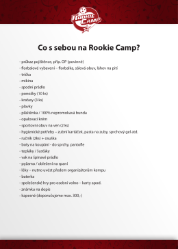 Co s sebou na Rookie Camp?