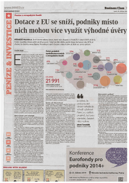 Dotace z EU se sníží, podniky místo nich mohou více využít výhodné