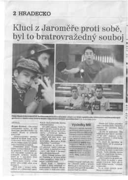 Kluoi Z Jaroměře proti sobě, - Český svaz mentálně postižených